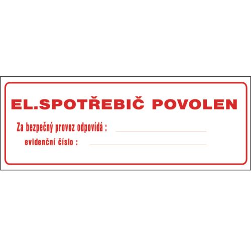 TABUĽKA / El. spotrebič povolený