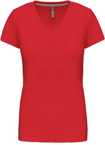 KARIBAN VINTAGE V-NECK K381 / Dámske tričko s krátkym rukávom