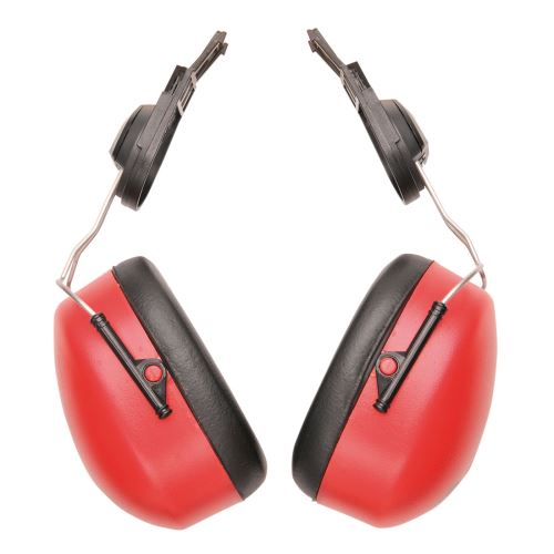 PORTWEST ENDURANCE CLIP-ON PW47 / Ochrana sluchu na prilbu - červená