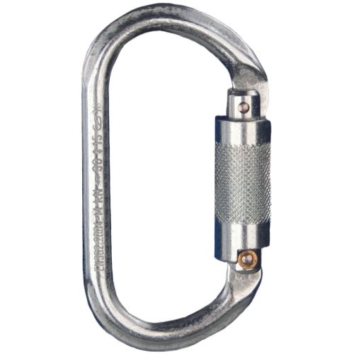 FALL SAFE FS 33500 / Oválna oceľová karabína, twist lock poistka