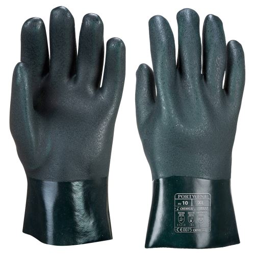 PORTWEST A827 / Dvakrát máčané PVC rukavice 27 cm XL