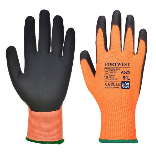 PORTWEST VIS-TEX A625 / Neprerezné rukavice s PU máčaním, úroveň D