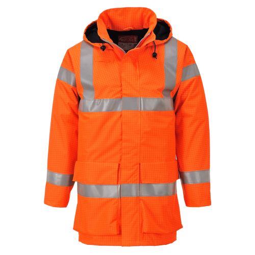 PORTWEST HI-VIS BIZFLAME S774 / Nehorľavá reflexná bunda do dažďa, antistatická