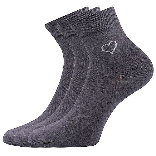 LONKA FILIONA / Dámske elegantné ponožky so srdiečkom, 3 páry