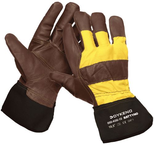 DYKENO RATTYNO 000-K06 / Kombinované rukavice - hnedá 10,5