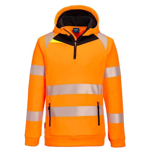 PORTWEST HI-VIS DX482 / Reflexná mikina s 1/4 zipsom a kapucňou