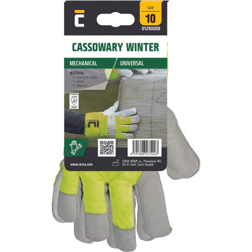 CERVA CASSOWARY WINTER blister / Pracovné zateplené rukavice