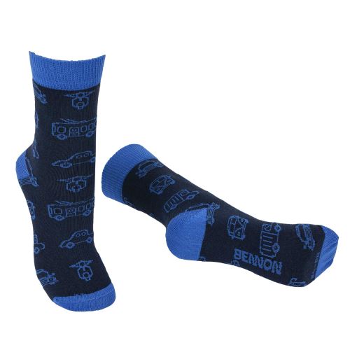 BENNONKY CAR SOCKS BLUE / Ponožky, motív áut