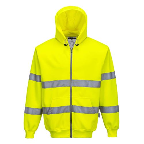 PORTWEST HI-VIS B305 / Reflexná mikina so zipsom a kapucňou