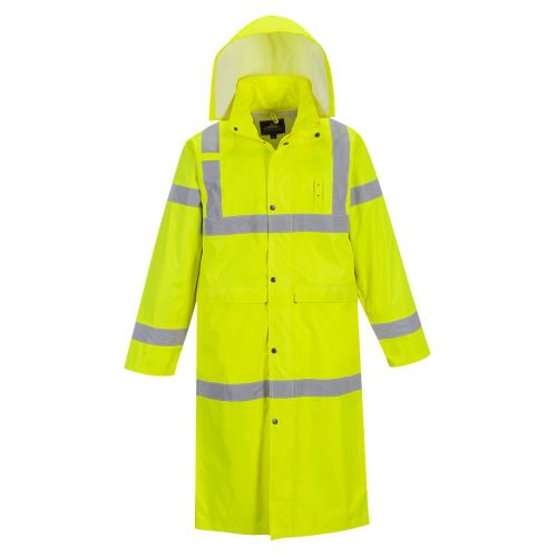 PORTWEST HI-VIS COAT H445 / Reflexný plášť do dažďa, dĺžka 122 cm