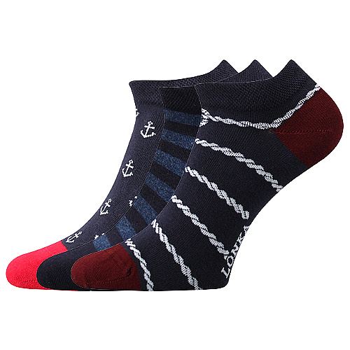 LONKA DEDON / Nízke letné rôznofarebné ponožky, 3 páry