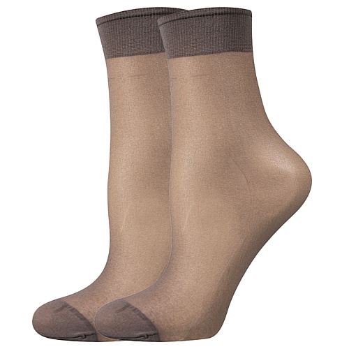 LADYB NYLON SOCKS 20 DEN / Dámske silonkové ponožky, nesťahujúce lem, 2 páry