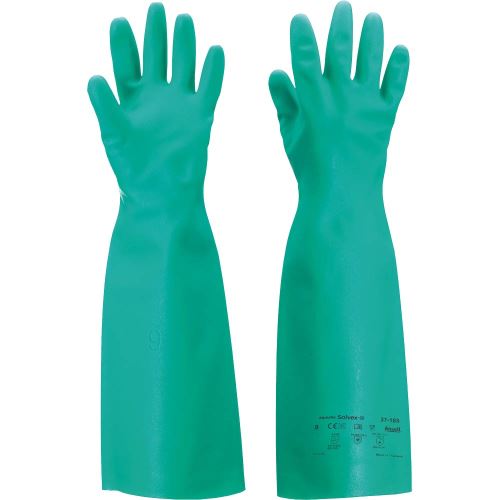 ANSELL SOL-VEX 37-185 / Antistatické dlhé nitrilové rukavice s reliéfnym povrchom