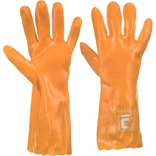 CERVA STANDARD PLUS / Šité bavlnené rukavice máčané v PVC