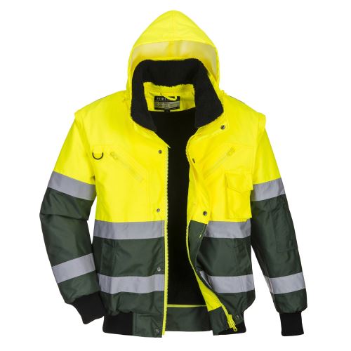 PORTWEST HI-VIS X 3V1 C565 / Zateplený reflexný bomber 3v1