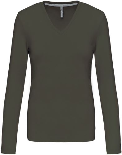 KARIBAN VINTAGE V-NECK K382 / Dámske tričko s dlhým rukávom