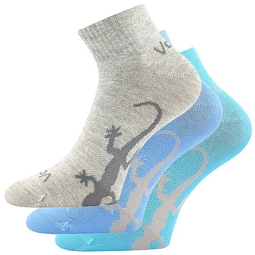 VoXX TRINITY / Dámske tenké bavlnené ponožky s jašteričkou - čierna 39-42