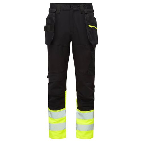 PORTWEST DX457 HI-VIS CRAFT / Reflexné pracovné nohavice do pása s odnímateľným puzdrom