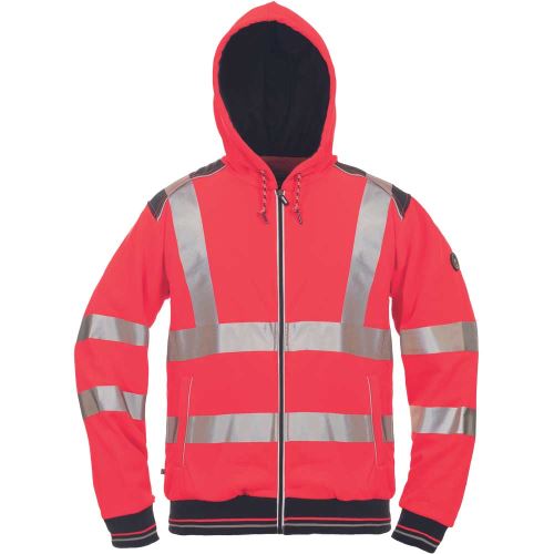 CERVA KNOXFIELD HVPS / HI-VIS celoprepínací mikina s kapucňou