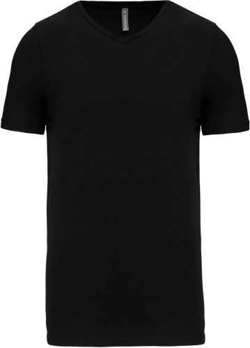 KARIBAN VINTAGE K3014 / Pánske elastické tričko s výstrihom do V