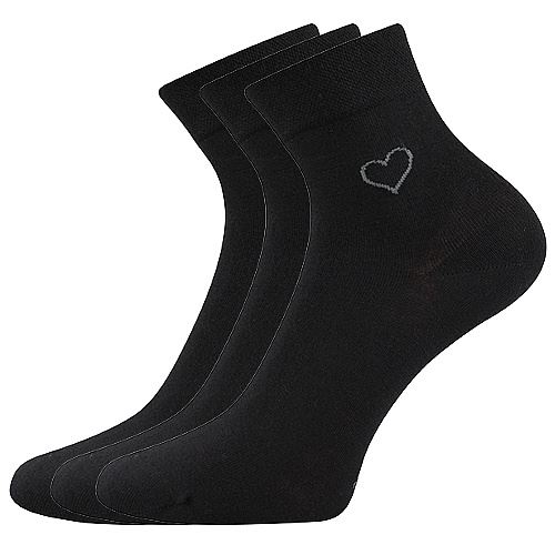 LONKA FILIONA / Dámske elegantné ponožky so srdiečkom, 3 páry