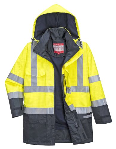 PORTWEST HI-VIS BIZFLAME S779 / Nehorľavá reflexná bunda do dažďa, antistatická