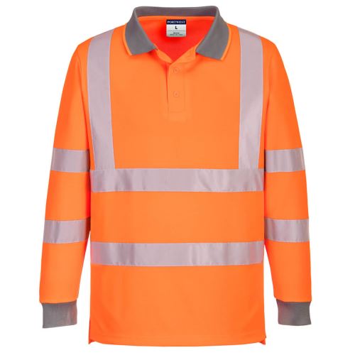 PORTWEST HI-VIS ECO POLO EC11 / Reflexná polokošeľa, dl. rukáv, 6ks v balení - HV oranžová