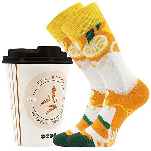 LONKA TEA / Bavlnené ponožky s motívom čaju v tégliku