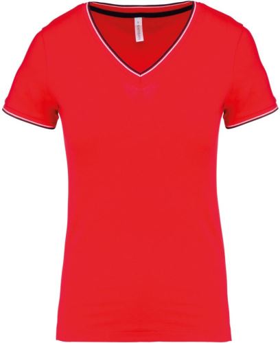 KARIBAN VINTAGE V-NECK K394 / Dámske piqué tričko s krátkym rukávom