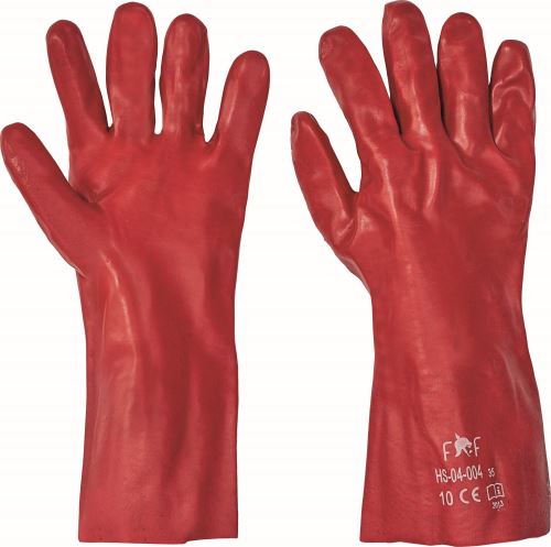 F&F REDSTART LIGHT HS-04-004 / Šité rukavice máčané v PVC