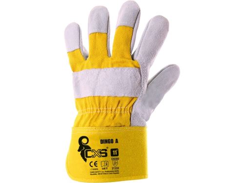 CXS DINGO A / Kombinované rukavice - žltá/sivá 11