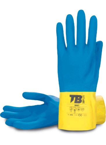 TB 9007 / Dvojfarebná rukavice z prírodného latexu