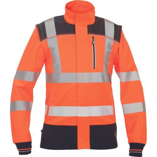 CERVA KNOXFIELD HVPS / HI-VIS pracovná bunda s odopínateľnými rukávmi