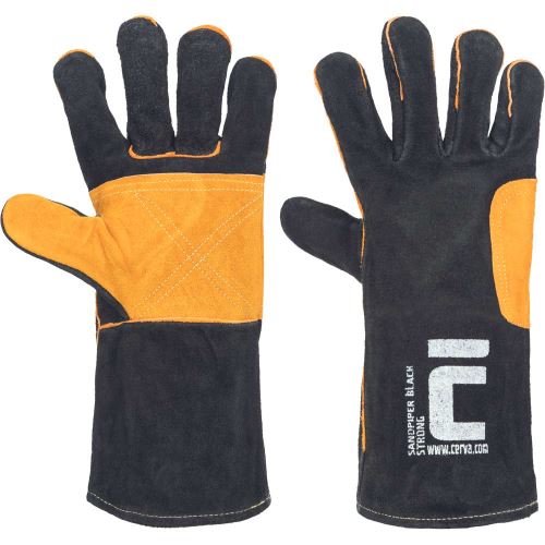 CERVA SANDPIPER BLACK STRONG / Zváračské kožené rukavice
