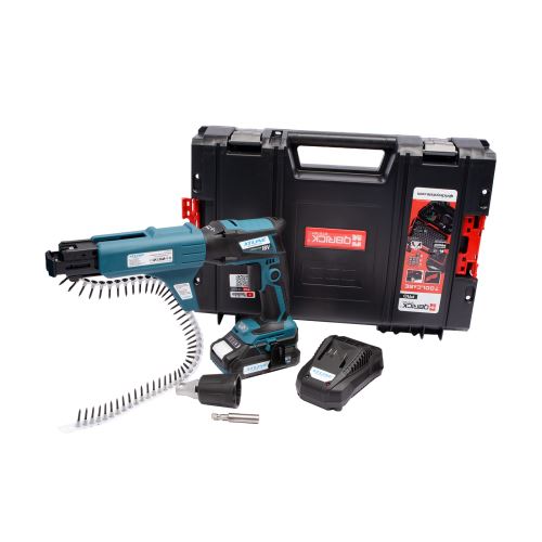 XTLINE XT102825-1B2B / Aku skrutkovač na sadrokartón, bezuhlíkový 18V, batéria, nabíjačka