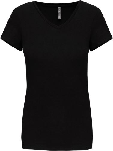 KARIBAN VINTAGE V-NECK K3015 / Dámske elastické tričko s krátkym rukávom