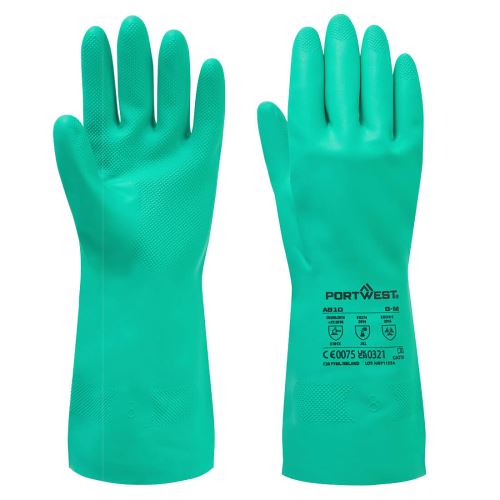PORTWEST A810 / Chemické nitrilové rukavice s textúrou