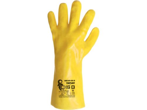 CANIS TEKPLAST / Kyselinovzdorné rukavice - žltá 10