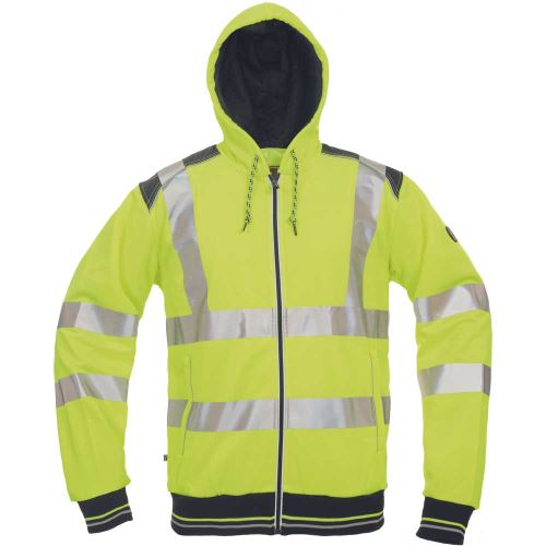 CERVA KNOXFIELD HVPS / HI-VIS celoprepínací mikina s kapucňou