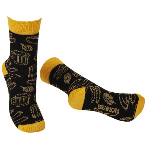 BENNONKY BEER SOCKS BLACK/YELLOW / Ponožky, motív piva