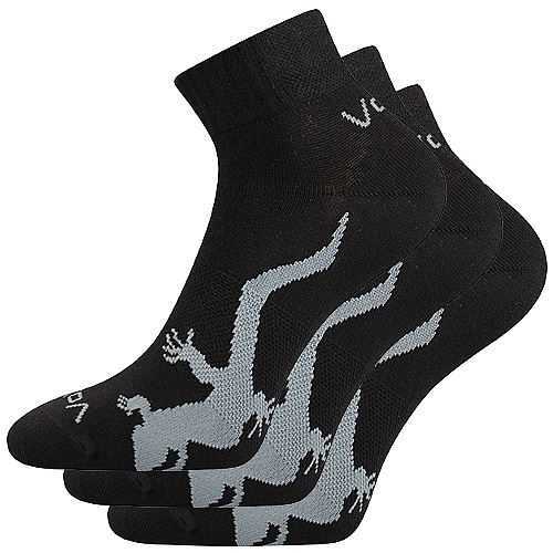 VoXX TRINITY / Dámske tenké bavlnené ponožky s jašteričkou - čierna 39-42