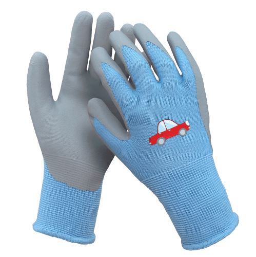 DYKENO KIDS 003-K16 / Detské povrstvené rukavice - šedá/modrá 5