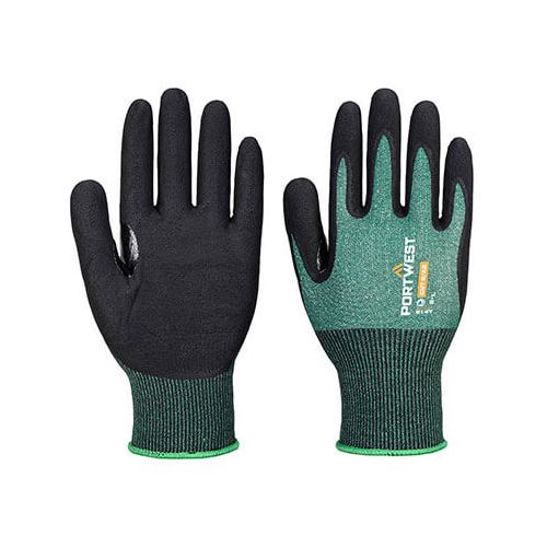 PORTWEST SG GRIP15 ECO AP15 / Nitrilové rukavice - čierna / zelená