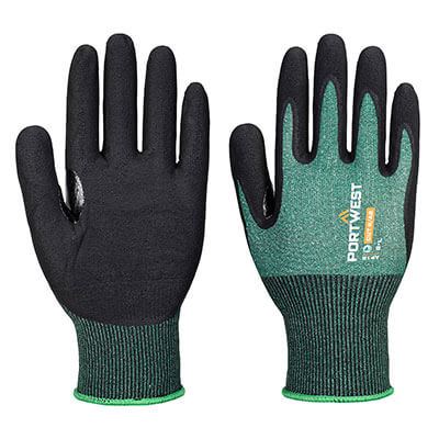 PORTWEST SG GRIP15 ECO AP15 / Nitrilové rukavice - čierna / zelená