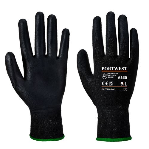 PORTWEST ECO CUT A635 / Protiporezové rukavice s PU vrstvou, úroveň B