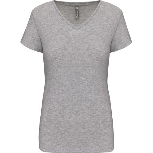 KARIBAN VINTAGE V-NECK K3015 / Dámske elastické tričko s krátkym rukávom