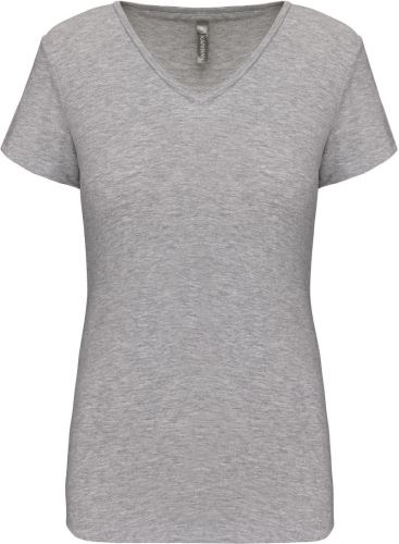 KARIBAN VINTAGE V-NECK K3015 / Dámske elastické tričko s krátkym rukávom