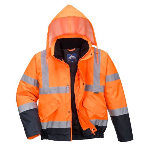 PORTWEST HI-VIS BOMBER S266 / Zateplený reflexný bomber, dvojfarebný