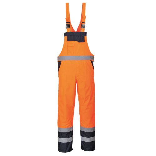 PORTWEST HI-VIS NOHAVICE S489 / Zateplené reflexné nohavice s trakmi