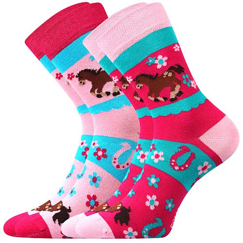 BOMA HORSIK / Dievčenské ponožky s motívom koníkov, 2 páry
